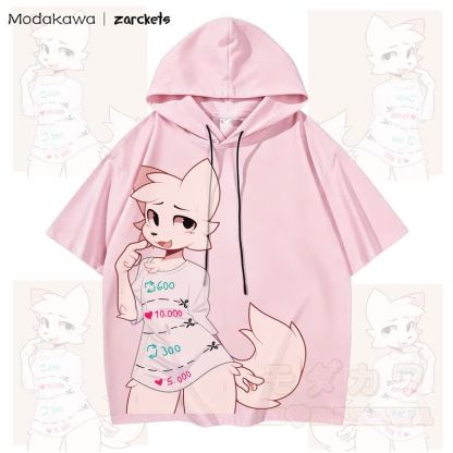 MODAKAWA X zarckets Katzenprint Hoodie T-Shirt  - Rosa - 3XL - image 4