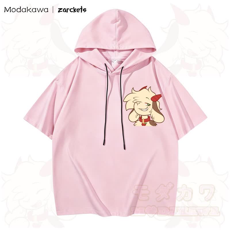 MODAKAWA X zarckets Cool Goat Print Hoodie T-Shirt  - Rosa - 3XL - image 5