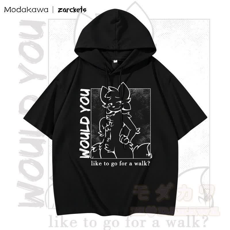 MODAKAWA X zarckets WOULD YOU Katzenprint Hoodie T-Shirt  - Schwarz - 3XL - image 2