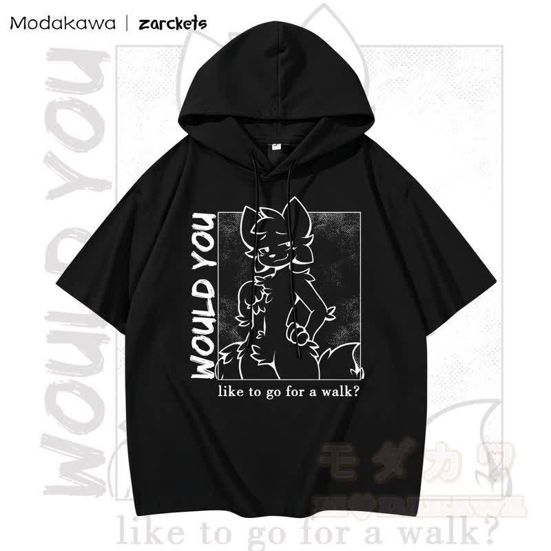 MODAKAWA X zarckets WOULD YOU Katzenprint Hoodie T-Shirt  - Schwarz - 3XL - image 2