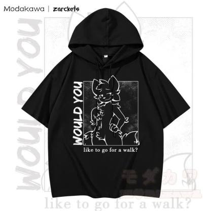 MODAKAWA X zarckets WOULD YOU Katzenprint Hoodie T-Shirt  - Schwarz - 3XL - image 2
