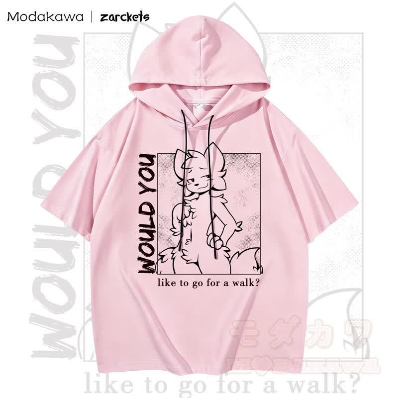 MODAKAWA X zarckets WOULD YOU Katzenprint Hoodie T-Shirt  - Rosa - 3XL - image 5