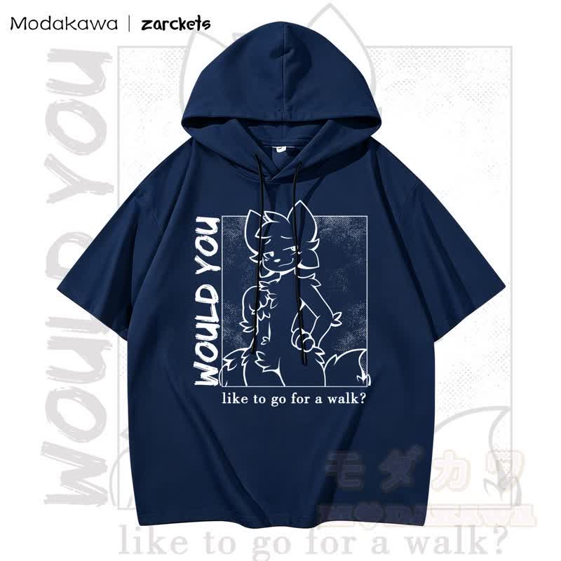 MODAKAWA X zarckets WOULD YOU Katzenprint Hoodie T-Shirt  - Marineblau - 3XL - image 3
