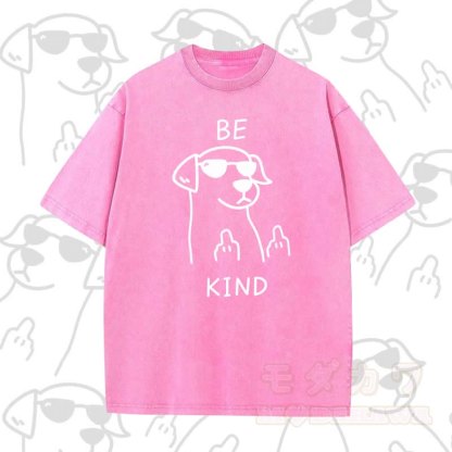 MODAKAWA BE KIND Cooles Kurzarm-T-Shirt mit Hundeprint - Pink B - 5XL - image 8