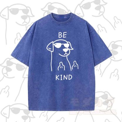 MODAKAWA BE KIND Cooles Kurzarm-T-Shirt mit Hundeprint - Blau B - 5XL - image 10