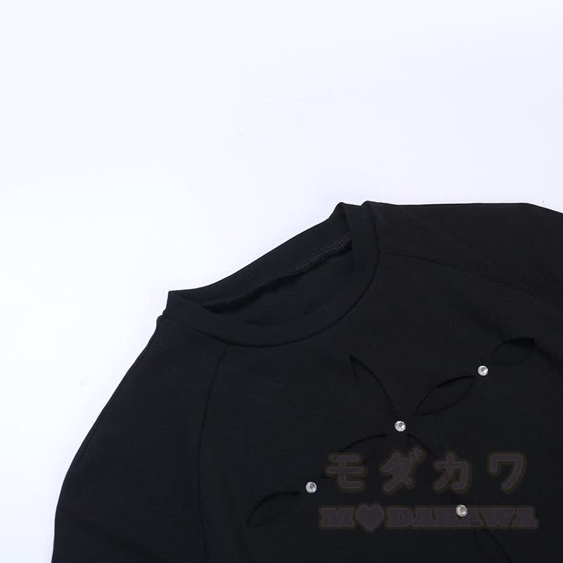 Punk-Gothic-T-Shirt mit Cut-Outs - image 6