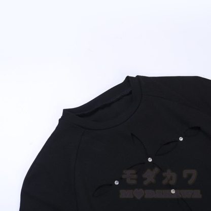 Punk-Gothic-T-Shirt mit Cut-Outs - image 6