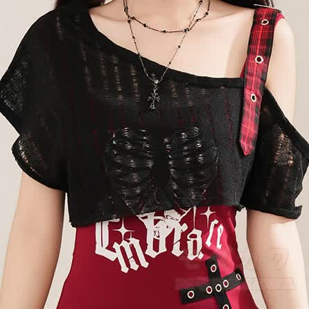 Dreiteiliges Set im Y2K Stil: Top, Camisole und Minirock - image 3