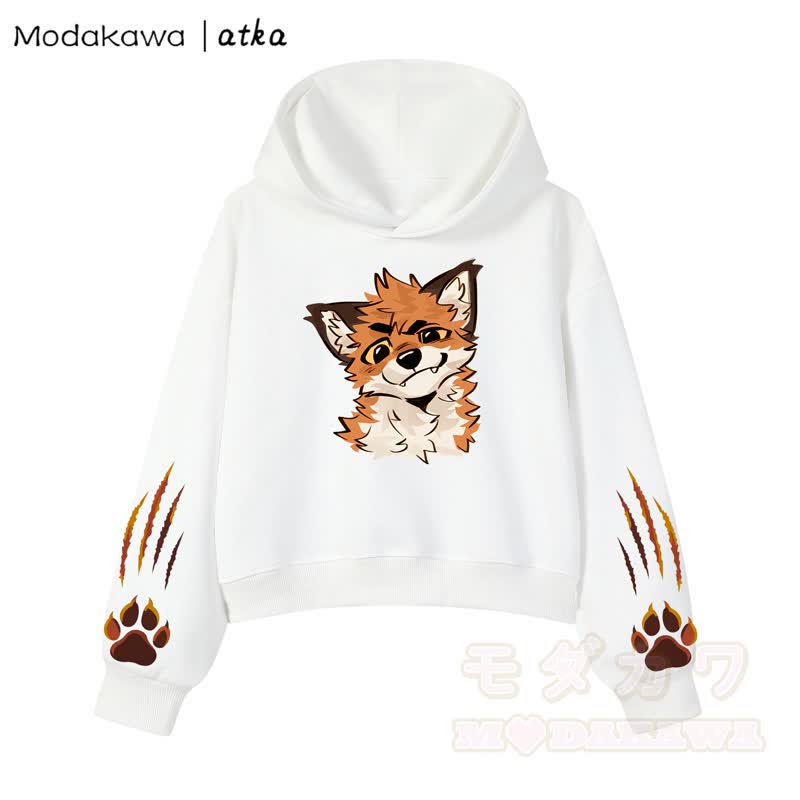 Niedliches Set aus Hoodie und Jeans-Latzhose mit Fuchspfotenabdruck (zweiteilig) - Spitze - 3XL - image 6