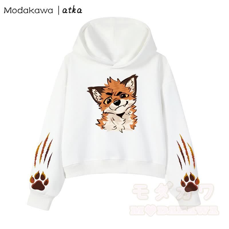 Niedliches Set aus Hoodie und Jeans-Latzhose mit Fuchspfotenabdruck (zweiteilig) - Spitze - 3XL - image 6