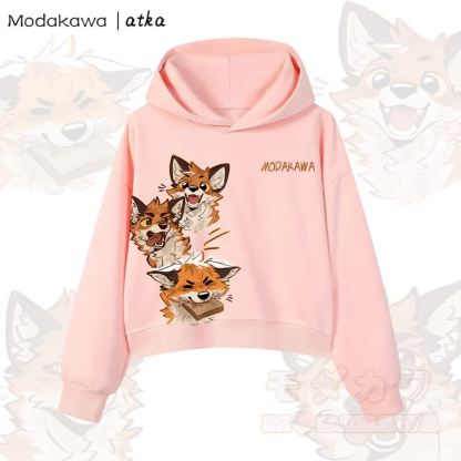 MODAKAWA X atka Niedlicher Fuchs-Grafik-Crop-Couche aus Baumwolle - Rosa - 3XL - image 6
