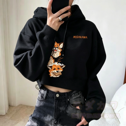 MODAKAWA X atka Niedlicher Fuchs-Grafik-Crop-Couche aus Baumwolle - image 2