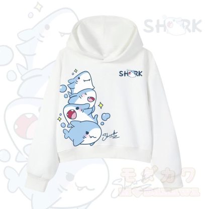 MODAKAWA X atka Niedlicher Hai-Grafik-Crop-Couche aus Baumwolle - Weiß - 3XL - image 5