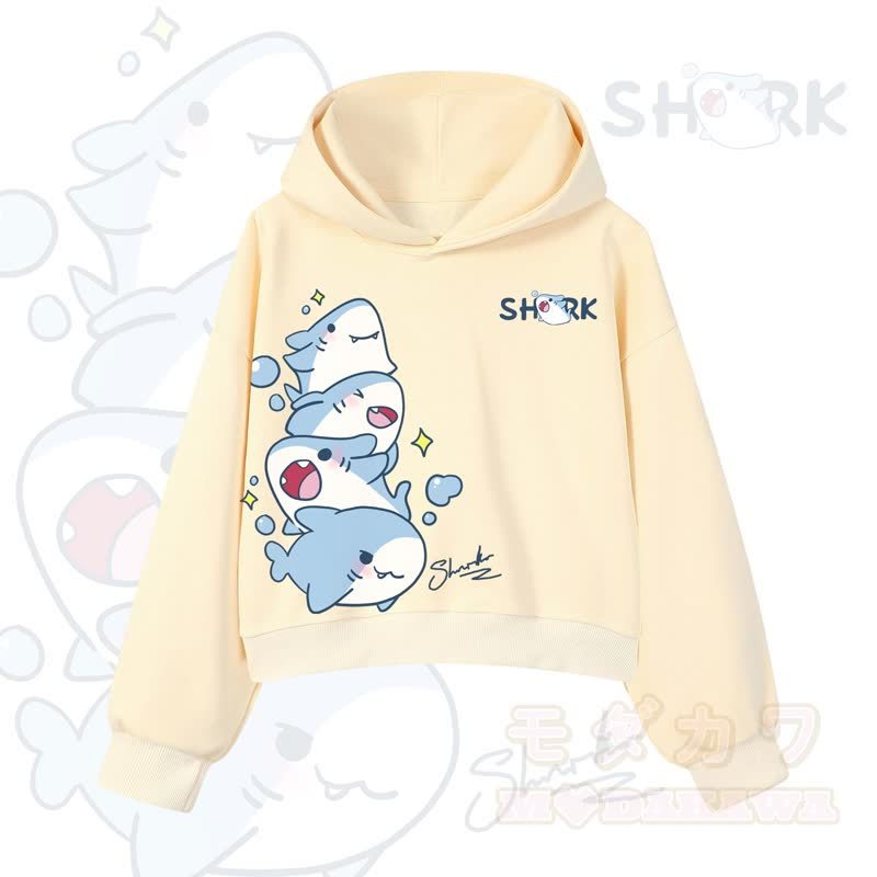 MODAKAWA X atka Niedlicher Hai-Grafik-Crop-Couche aus Baumwolle - Gelb - 3XL - image 9