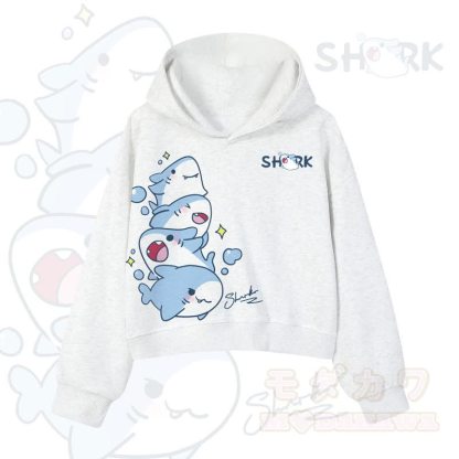 MODAKAWA X atka Niedlicher Hai-Grafik-Crop-Couche aus Baumwolle - Hellgrau - 3XL - image 8