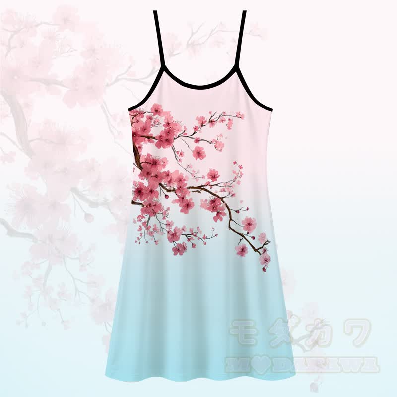 MODAKAWA Slipkleid mit Kirschblüten-Farbverlauf, vielseitig tragbar - Pyjama - 5XL - image 2