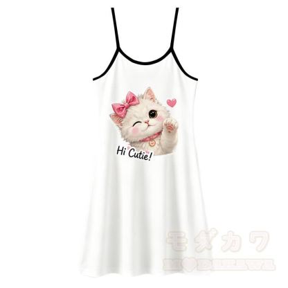 MODAKAWA HI CUTIE Katzenprint Unterkleid, das überall tragbar ist - Weiß - 5XL - image 1