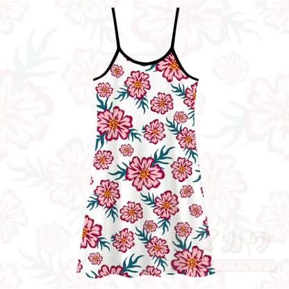 MODAKAWA Rosa Slipkleid mit Blumenmuster, vielseitig tragbar - Pyjama - 5XL - image 1