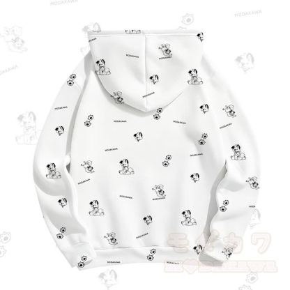 MODAKAWA Kapuzenpullover mit Cartoon-Hunde-Allover-Print - image 4