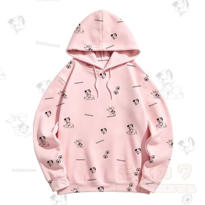 MODAKAWA Kapuzenpullover mit Cartoon-Hunde-Allover-Print - Rosa - 5XL - image 7