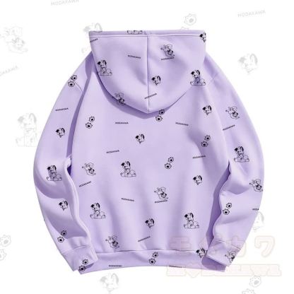 MODAKAWA Kapuzenpullover mit Cartoon-Hunde-Allover-Print - image 10