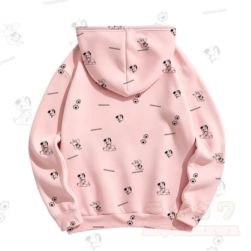 MODAKAWA Kapuzenpullover mit Cartoon-Hunde-Allover-Print - image 8