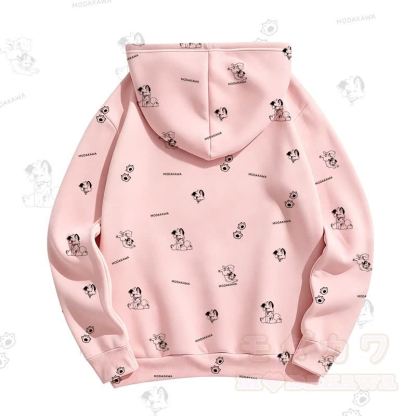 MODAKAWA Kapuzenpullover mit Cartoon-Hunde-Allover-Print - image 8