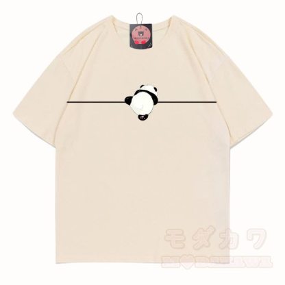 MODAKAWA Panda Grafik T-Shirt aus 100 % Baumwolle - Aprikose - 5XL - image 6