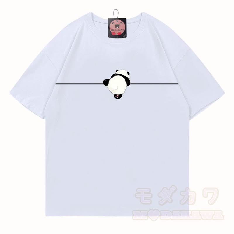 MODAKAWA Panda Grafik T-Shirt aus 100 % Baumwolle - Weiß - 5XL - image 4