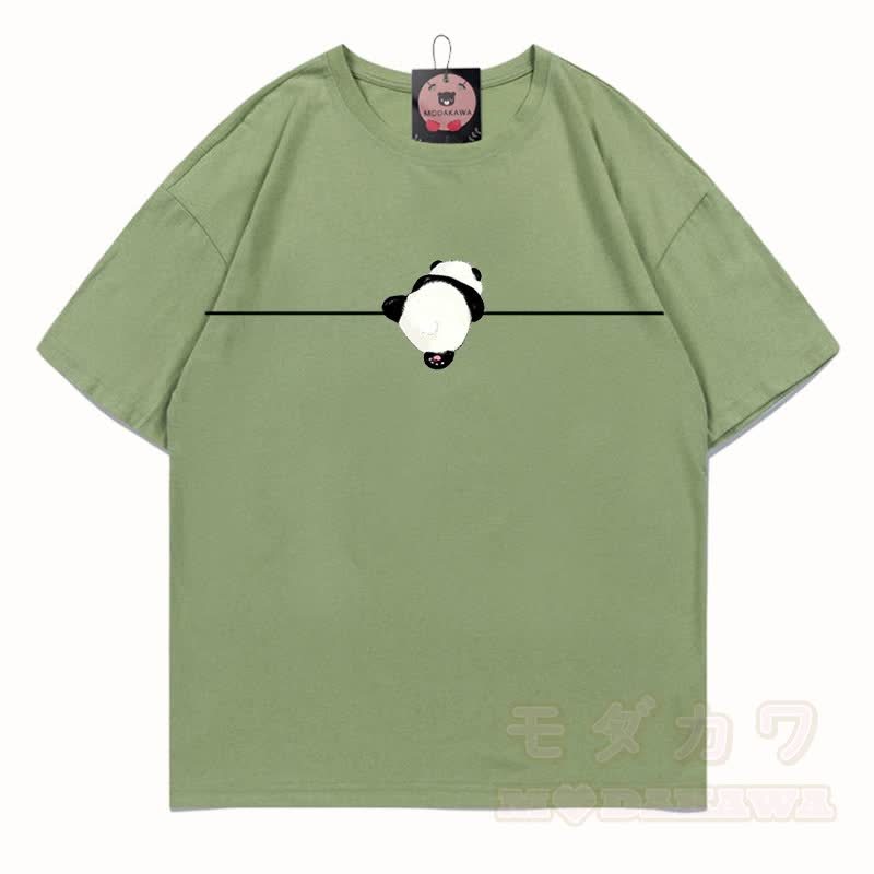 MODAKAWA Panda Grafik T-Shirt aus 100 % Baumwolle - Hellgrün - 5XL - image 8