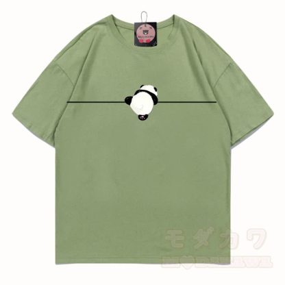 MODAKAWA Panda Grafik T-Shirt aus 100 % Baumwolle - Hellgrün - 5XL - image 8