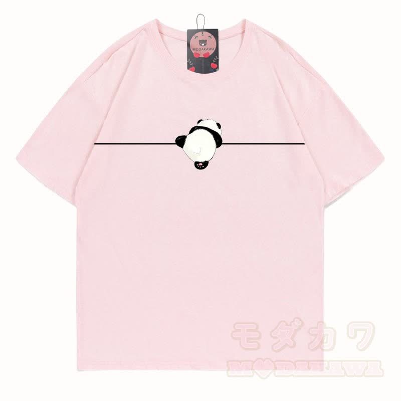MODAKAWA Panda Grafik T-Shirt aus 100 % Baumwolle - Hellrosa - 5XL - image 5