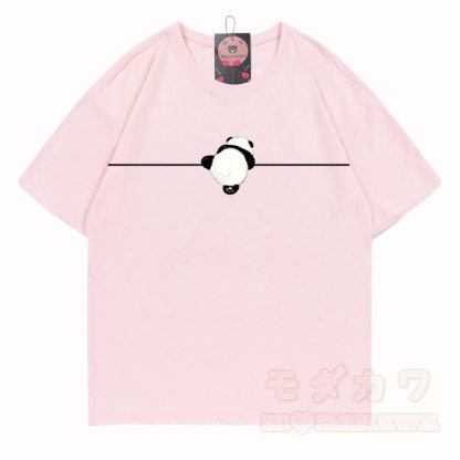 MODAKAWA Panda Grafik T-Shirt aus 100 % Baumwolle - Hellrosa - 5XL - image 5