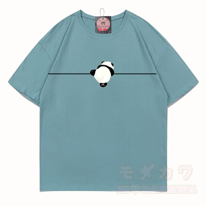 MODAKAWA Panda Grafik T-Shirt aus 100 % Baumwolle - Mineralgrün - 5XL - image 1