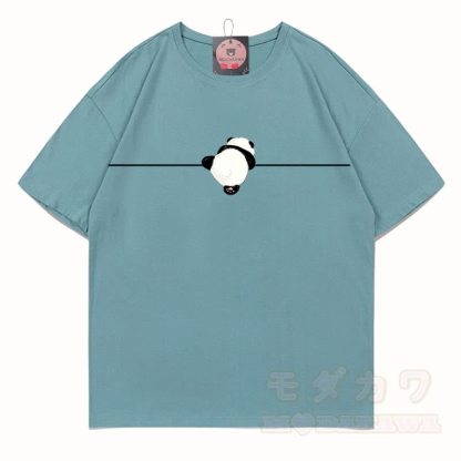 MODAKAWA Panda Grafik T-Shirt aus 100 % Baumwolle - Mineralgrün - 5XL - image 1
