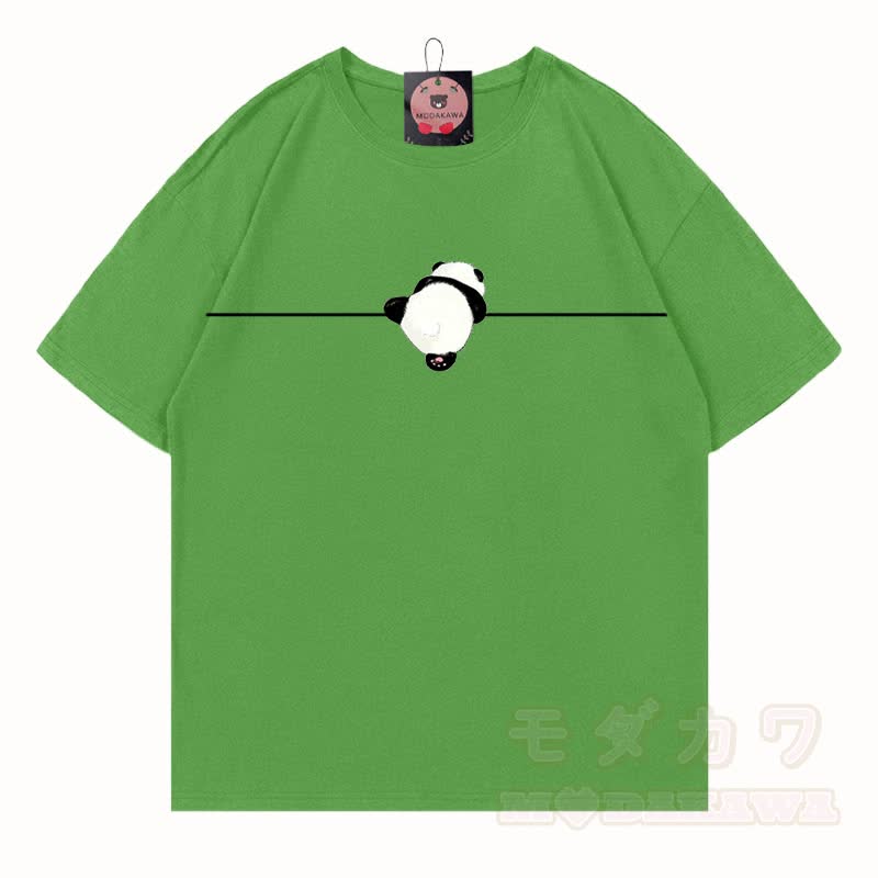 MODAKAWA Panda Grafik T-Shirt aus 100 % Baumwolle - Matcha-Grün - 5XL - image 13