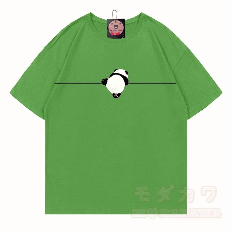 MODAKAWA Panda Grafik T-Shirt aus 100 % Baumwolle - Matcha-Grün - 5XL - image 13