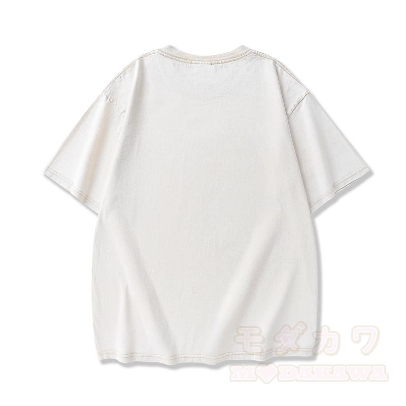 MODAKAWA Kitty Grafik Vintage Washed 100% Baumwoll-T-Shirt - image 2