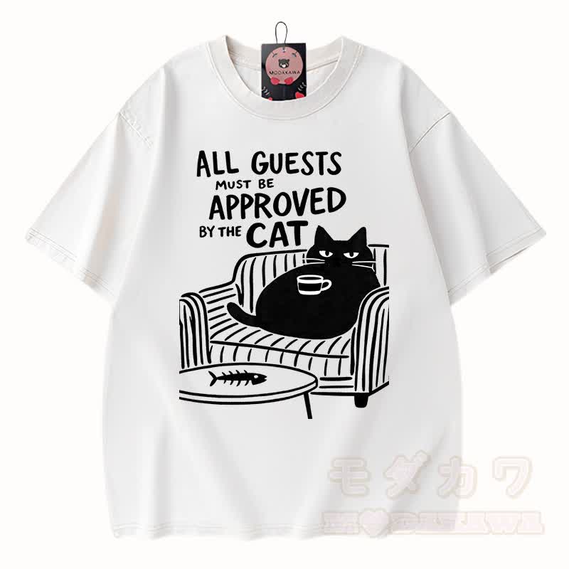 MODAKAWA Kitty Grafik Vintage Washed 100% Baumwoll-T-Shirt - Weiß - 3XL - image 1