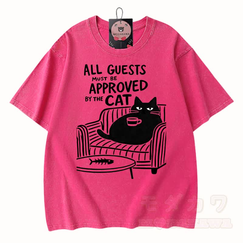MODAKAWA Kitty Grafik Vintage Washed 100% Baumwoll-T-Shirt - Rosenrot - 3XL - image 5