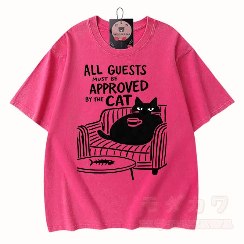 MODAKAWA Kitty Grafik Vintage Washed 100% Baumwoll-T-Shirt - Rosenrot - 3XL - image 5
