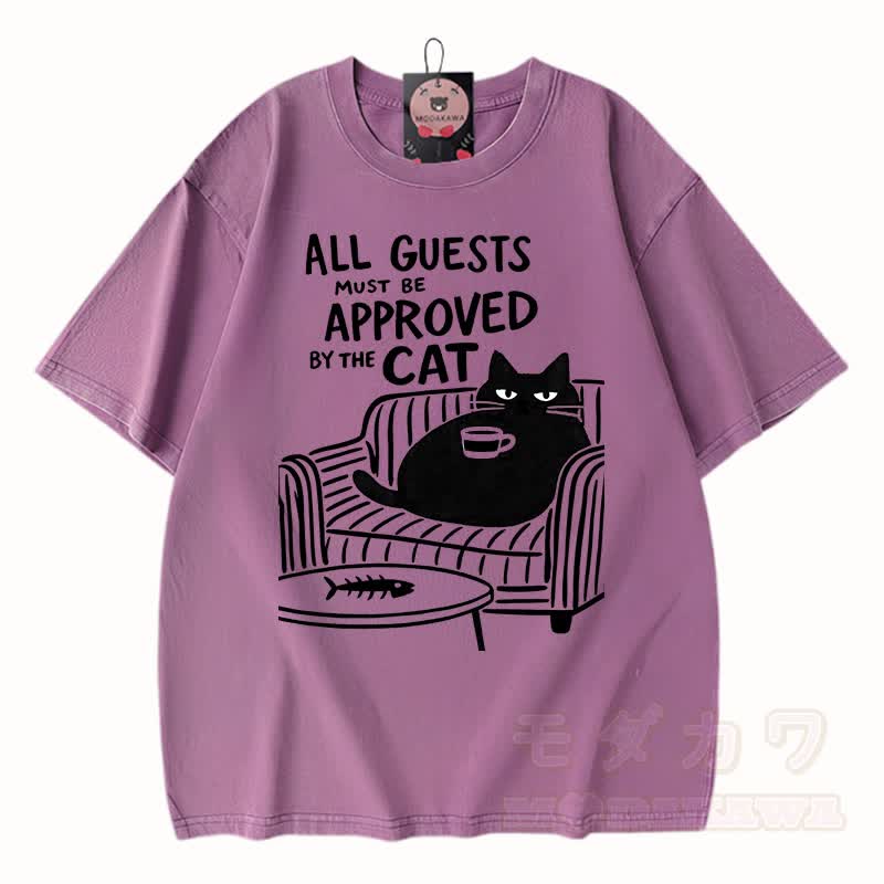MODAKAWA Kitty Grafik Vintage Washed 100% Baumwoll-T-Shirt - Lila - 3XL - image 4