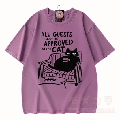 MODAKAWA Kitty Grafik Vintage Washed 100% Baumwoll-T-Shirt - Lila - 3XL - image 4