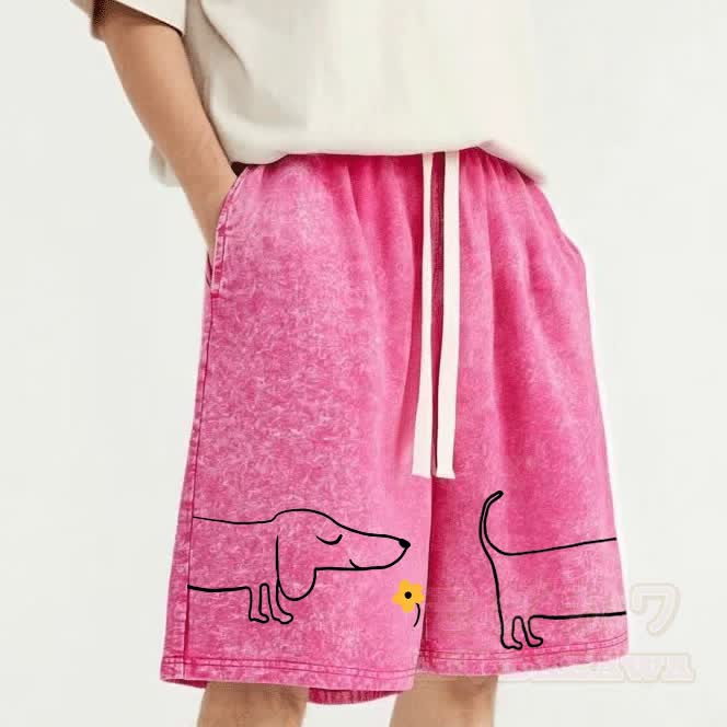 Modakawa Vintage-Shorts mit niedlichem Welpenmotiv - image 1