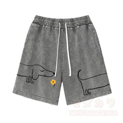 Modakawa Vintage-Shorts mit niedlichem Welpenmotiv - Grau - 3XL - image 5