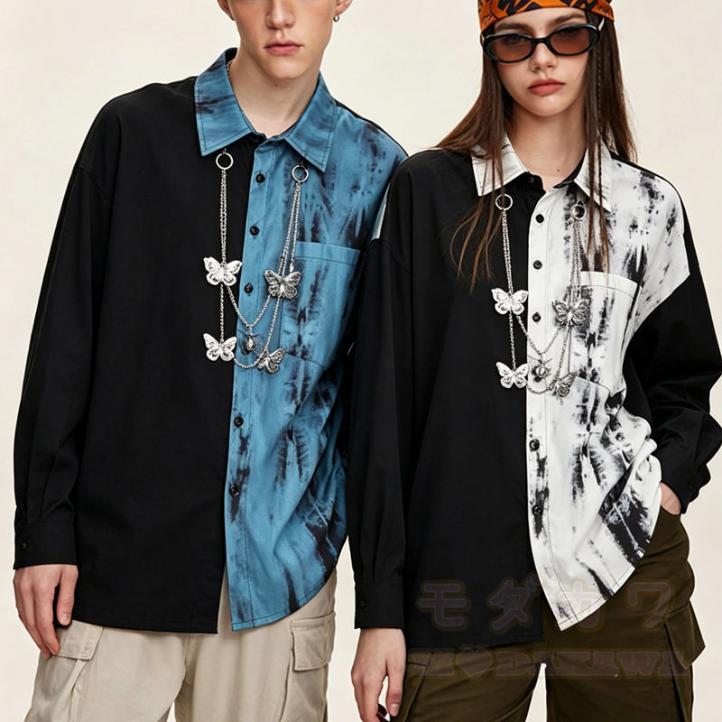 Oversize-Langarmshirt mit Farben -Schmetterlingsketten-Dekor - image 1