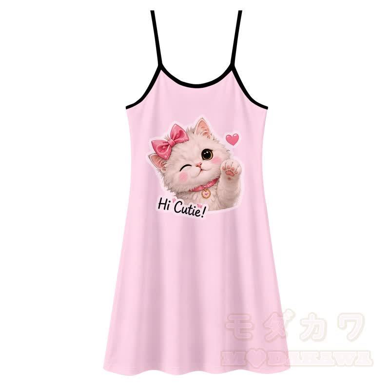MODAKAWA HI CUTIE Katzenprint Unterkleid, das überall tragbar ist - Rosa - 5XL - image 4