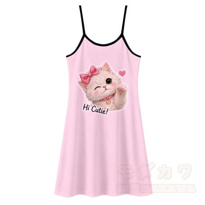 MODAKAWA HI CUTIE Katzenprint Unterkleid, das überall tragbar ist - Rosa - 5XL - image 4