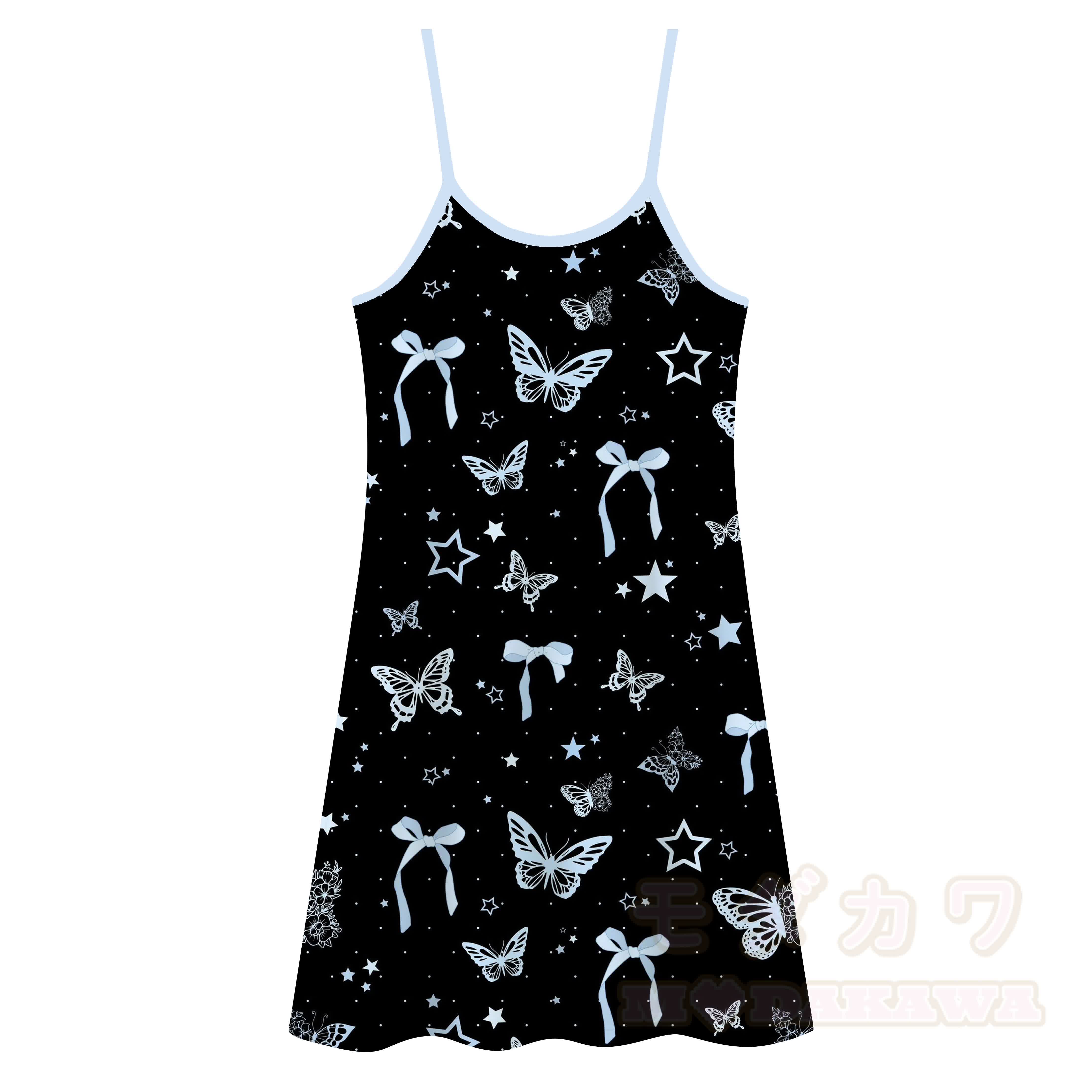 Slipkleid mit Schmetterlingsmuster, vielseitig tragbar - Schwarz - 5XL - image 1