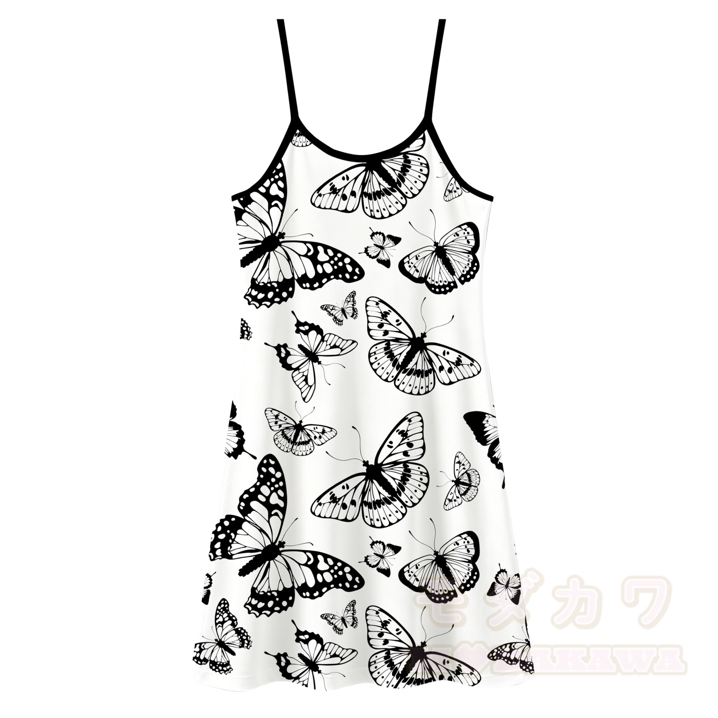 Verträumtes Slipkleid mit Schmetterlingsmuster, vielseitig tragbar - Weiß - 5XL - image 3